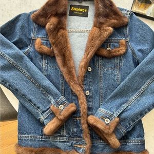 Fur lined vintage Jean jacket